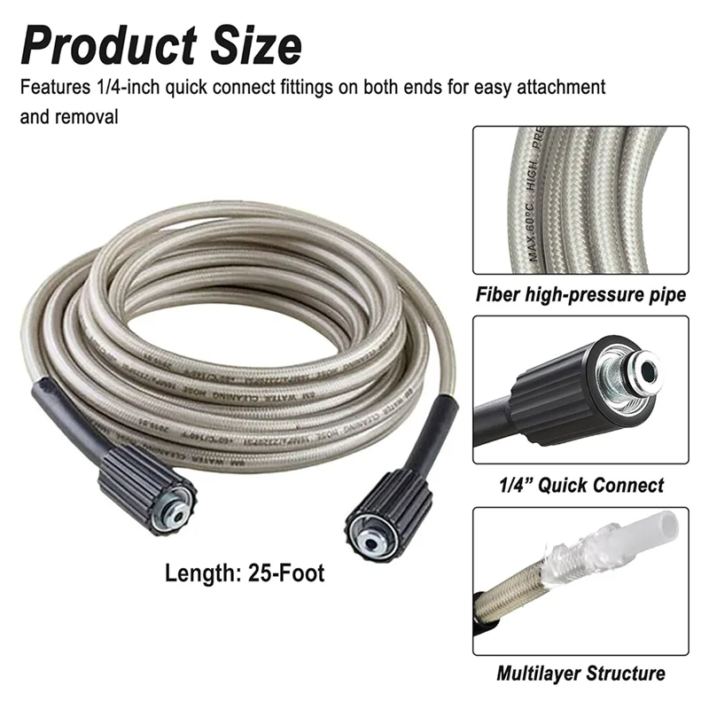 BMBY-لخرطوم استبدال غسالة الضغط Greenworks-خرطوم الضغط العالي بطول 25 قدم يناسب رمز الموديل 5200402 #2