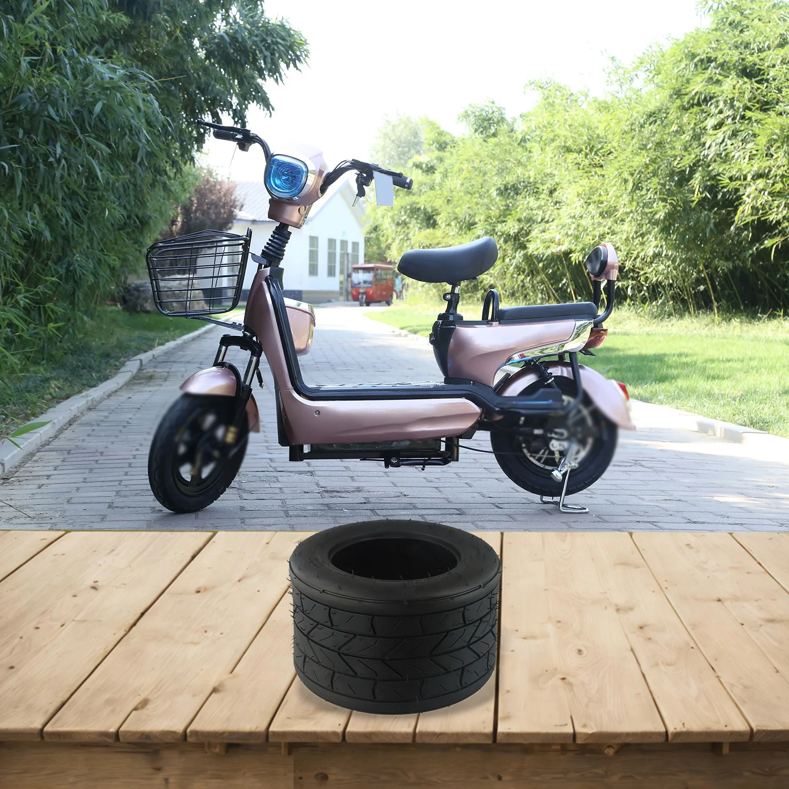 

Outer Tire Compatible with For Electric Vehicles Lightweight and Strong Tubeless Design in a Standard Size of Ten Inches