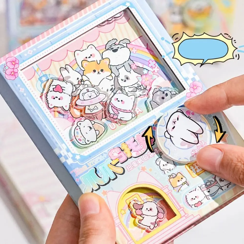 Decompression สีหน้าภายในการ์ตูนโน้ตบุ๊ค Gashapon Machines เขย่า Notepad ขนาดเล็กน่ารัก Kawaii Square Writing Pad Diary