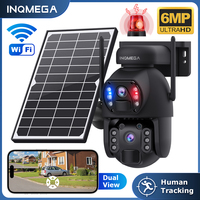 INQMEGA 6MP Solar Camera 4G/WiFi Outdoor Security Camera Recording Humanoid Tracking Color Night Vision PTZ Camera