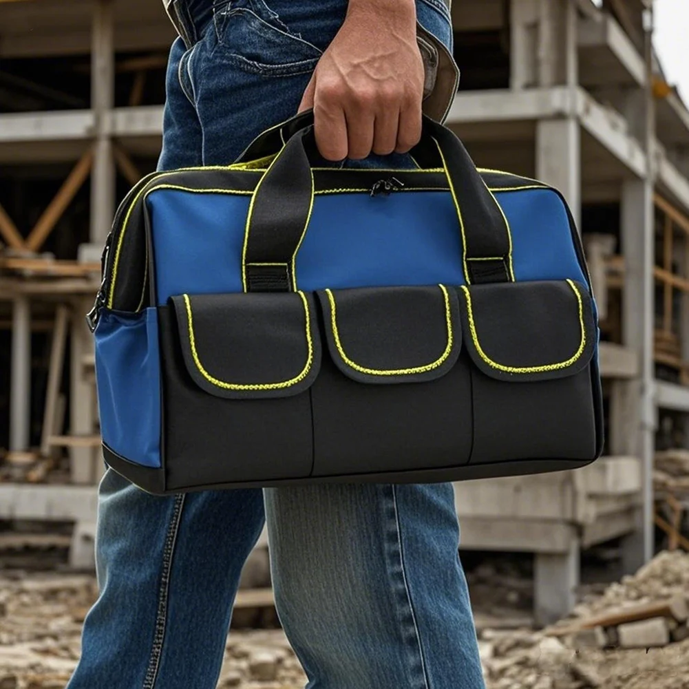 Multifunctional Tool Bag Large Capacity Zipper Pouch Heavy Duty Oxford Cloth Multi-Pockets Storage For Hardware Electrician Tool