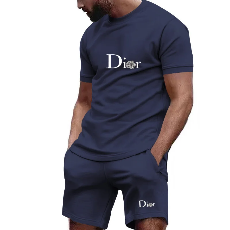 

Men's Summer 2026 High Quality Super Comfortable Breathable Short Sleeve T-shirt+Casual Jogging Shorts 2-piece Set
