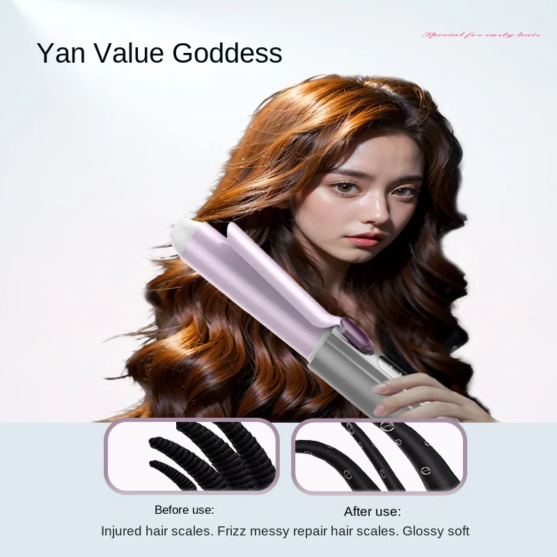 

Portable negative ion curling iron 10000 large capacity anti-static hair care multi-functional curling iron escova alisadora