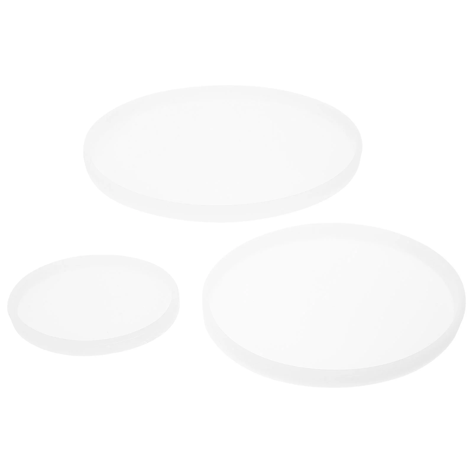 3 Pcs Table Mold Medium Size Molds Desk Adornment Making Homemade DIY Ornament Mould Plate Silica Gel Silicone for Recyclable