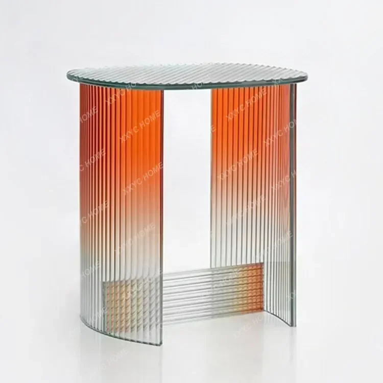 Gradient living room striped acrylic home sofa side table