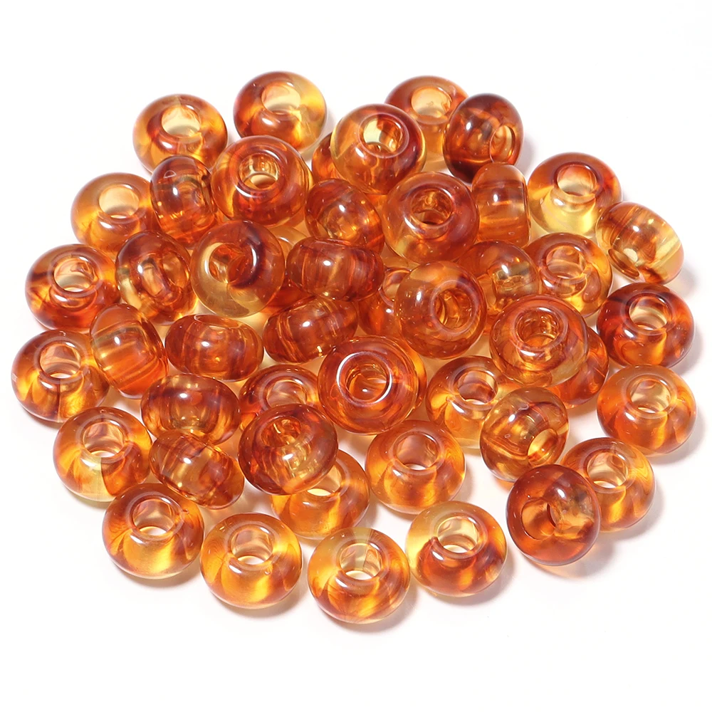 50 Stück/Lot 14×8mm Acrylperlen mit großem Loch, Abstandshalterperlen für die Schmuckherstellung, DIY-Halskette, Armband, Schlüsselanhänger, Zubehör