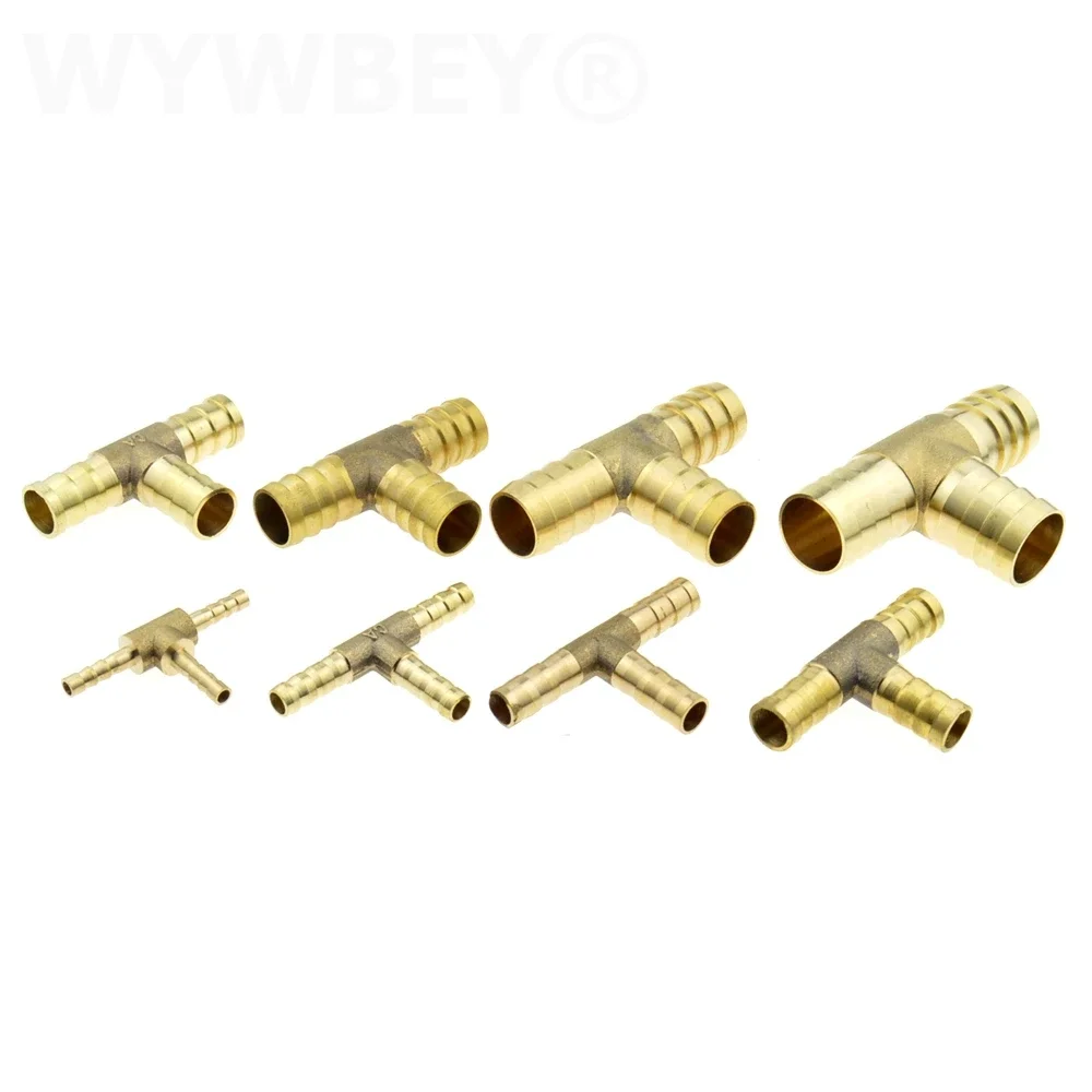 Tee Y 3 4 Way Brass Hose Connector Splicer Barb Pipe Fitting 4 6 8 10 12 19mm 25mm Tail Pneumatic Air Water Hose Coupler Adapter