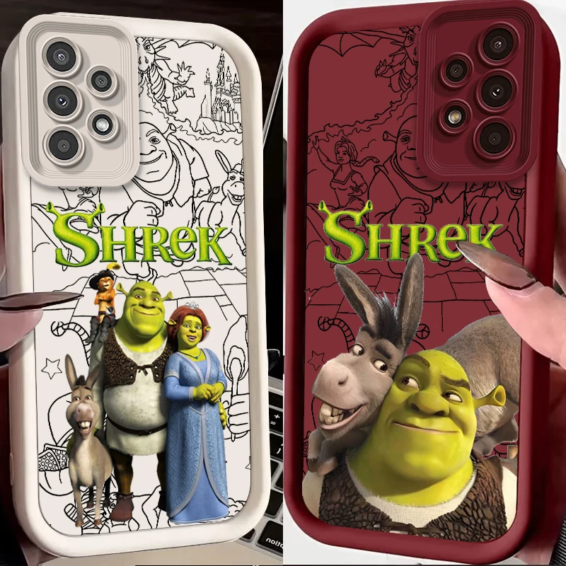 Movie Anime S-Shreks Art For Samsung A73 A71 A54 A53 A52 A51 A33 A32 A21S A14 A13 A12 A03 A04 A05 5G Eye Ladder Soft Phone Case