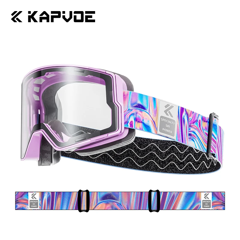 Kapvoe Photochromic Ski Sunglasses Anti-Fog Mask for Men UV400 Protection Snow Goggles Snowboard Women Glasses Snowmobile Winter