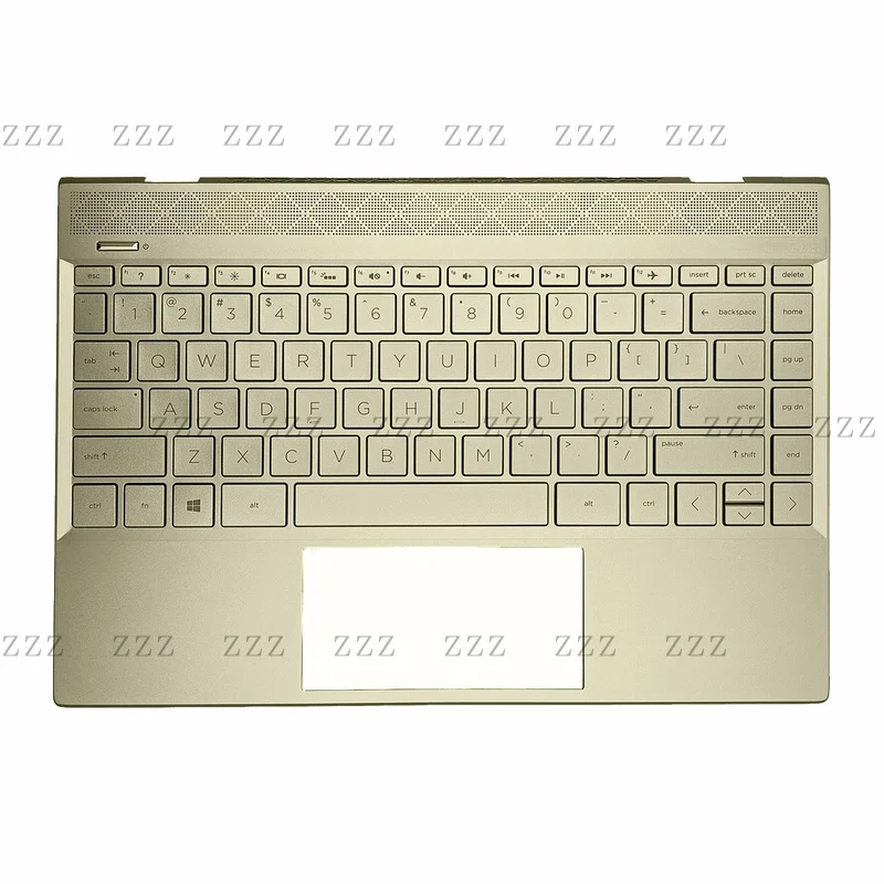 ZZ New For HP Envy 13-AH Upper Case Palmrest with Backlit Keyboard Gold L19541-001