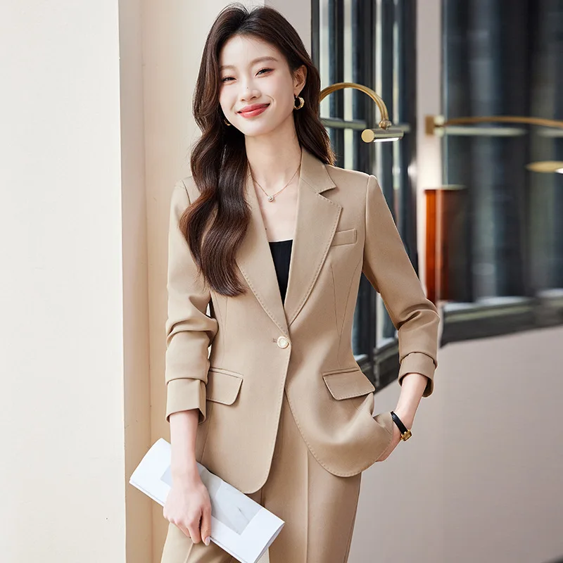 Black women's suit for spring and autumn2025New stylish and elegant design, slim-fit, high-end professional formal suit
