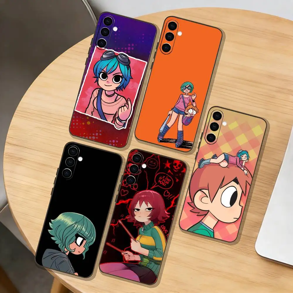 

S-Scott Pilgrim R-Ramona Flowers Phone Case For Samsung Galaxy A73,A72,A71,A70,A53,A52,A51,Others Soft Black Cover