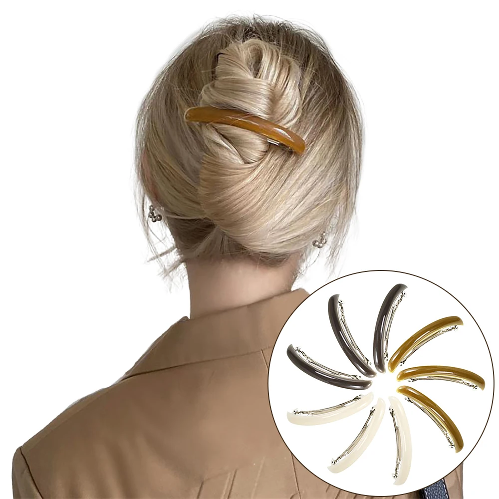 

9Pcs/Set Acetate Hair Clip Matte Geometric Spring Hairpins Ponytail Fixing Styling Tool Barrette Hair Clip Hair Accessories