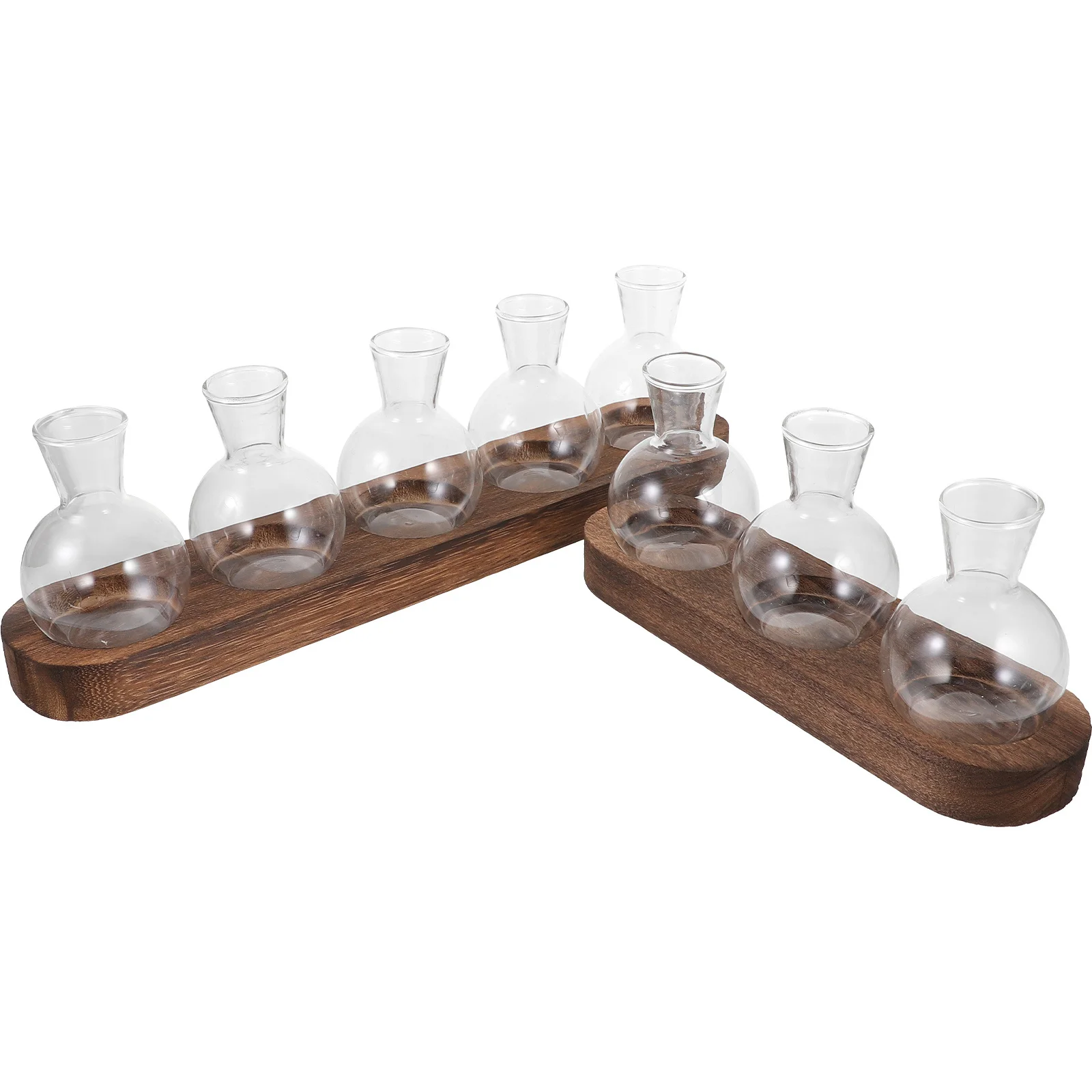 

1 set Glass Vase Set Clear Hydroponic Plant Container For Home Office Decor Small Flower Vases Bulk Desktop Flower Holder