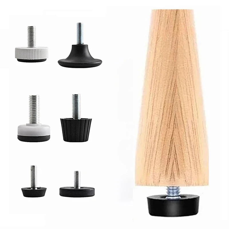 M6 M8 M10 Furniture Legs Anti-Slip Table Cabinet Leg Pads Adjustable Feet Floor Protector 5pcs