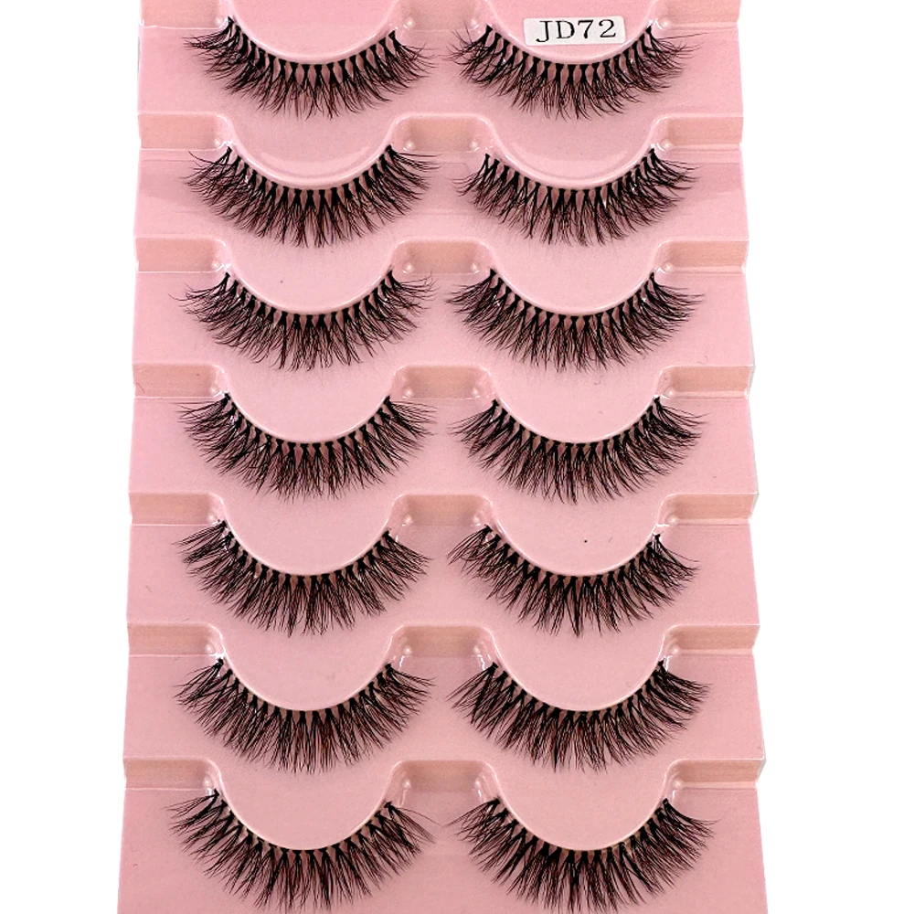 5/7 Pairs 3D Mink Lashes Natural Long Full Strip Lashes Transparent terrier Short Mink EyeLashes Style False Eyelashes in Bulk