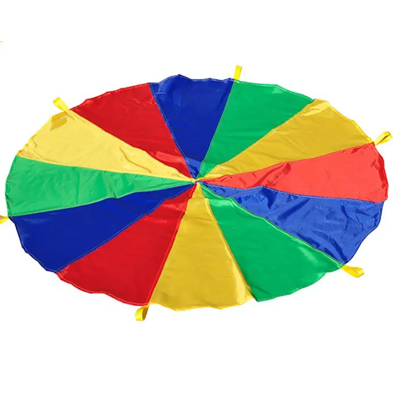 2-6M Kids Play Parachute Rainbow Outdoor Children Games Fun Playground Kindergarten School Group Exercise Cooperative Activities