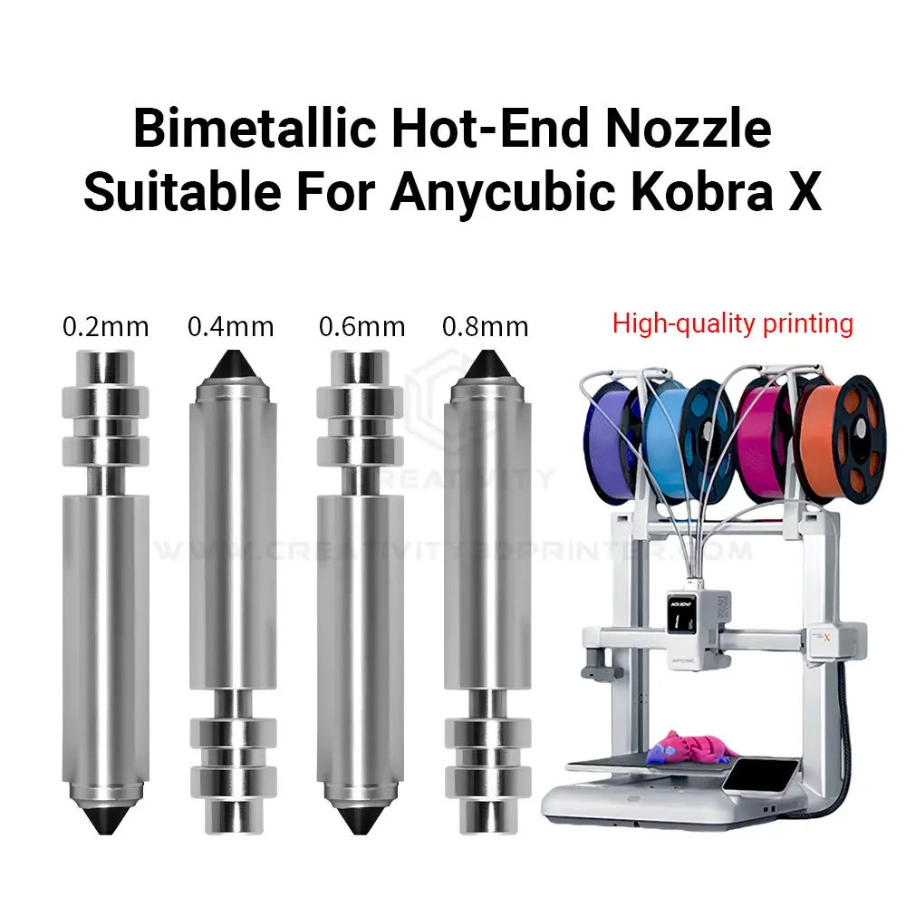Kobra X Nozzle for Anycubic Hotend Print Head Quick Swap Bimetallic Nozzle with 0.2-0.8mm Kobra X Combo/Kobra 4 3d Printer Parts