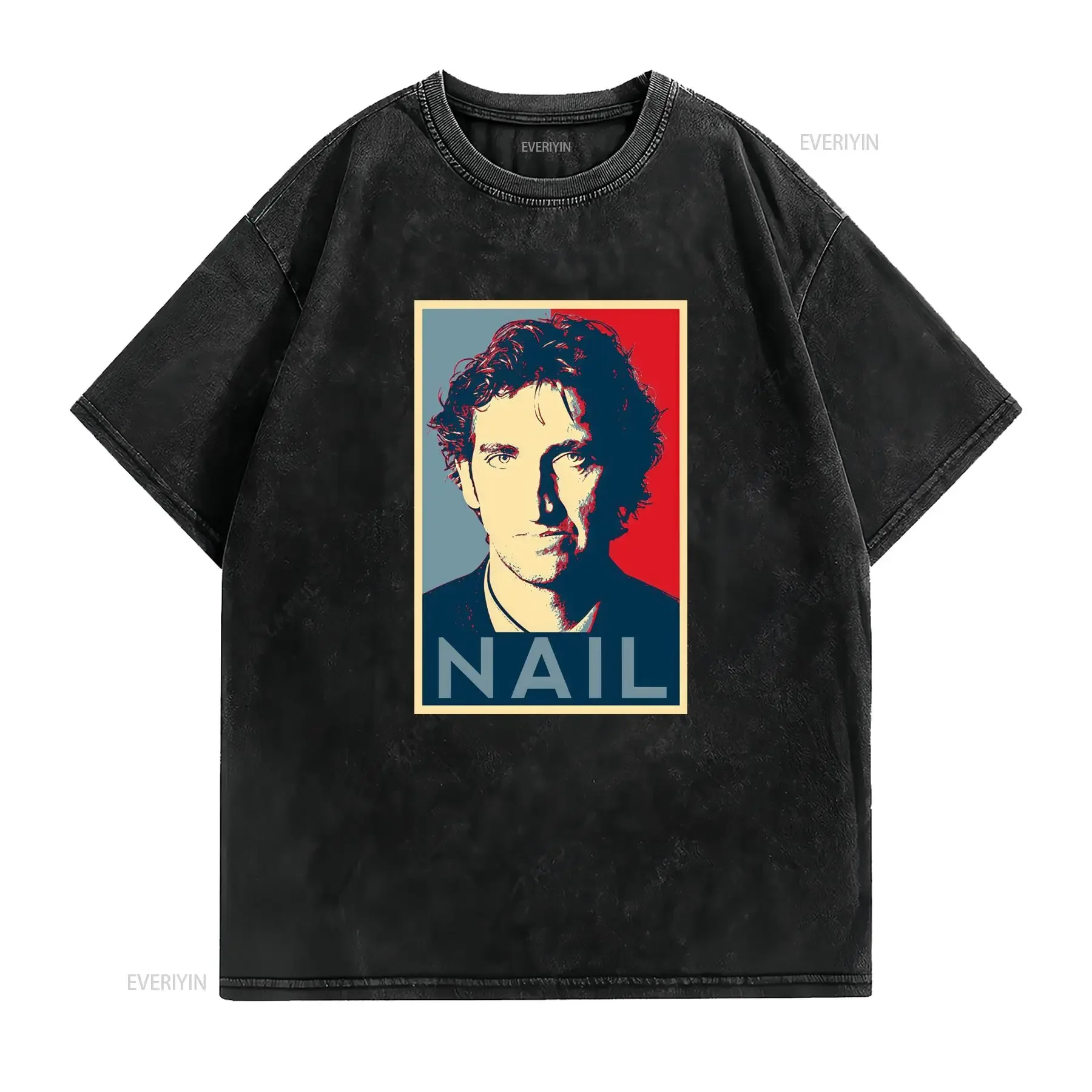 Men'S Vintage Jimmy Nail Auf Wiedersehen Pet Hope Poster Art T Shirt Retro 80s TV Show Casual Crew Neck Regular Fit vintage