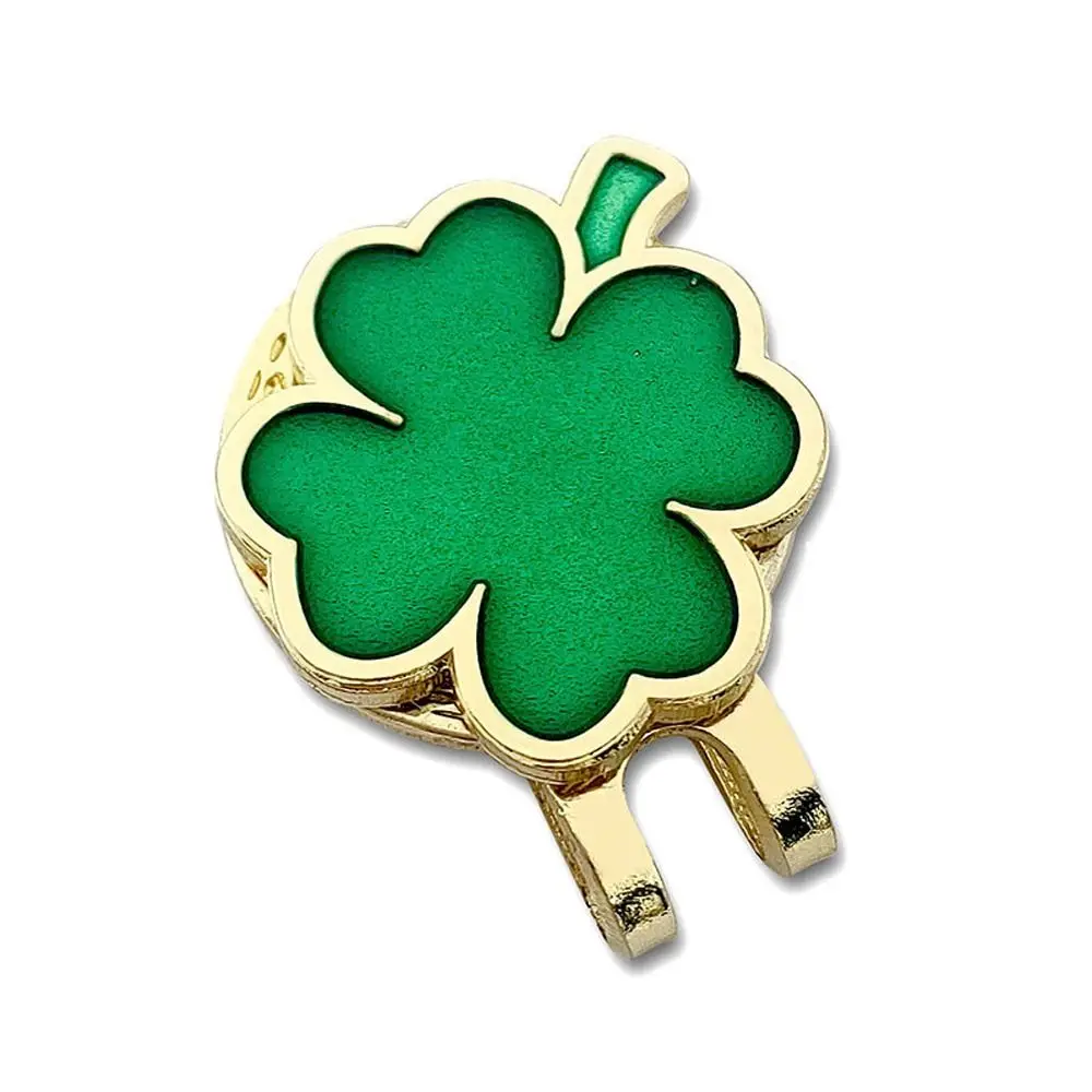 

Маркер для гольф-мяча в виде четырехлистного клевера, аксессуар для гольфа, талисман удачи, клипса для кепки/шляпы