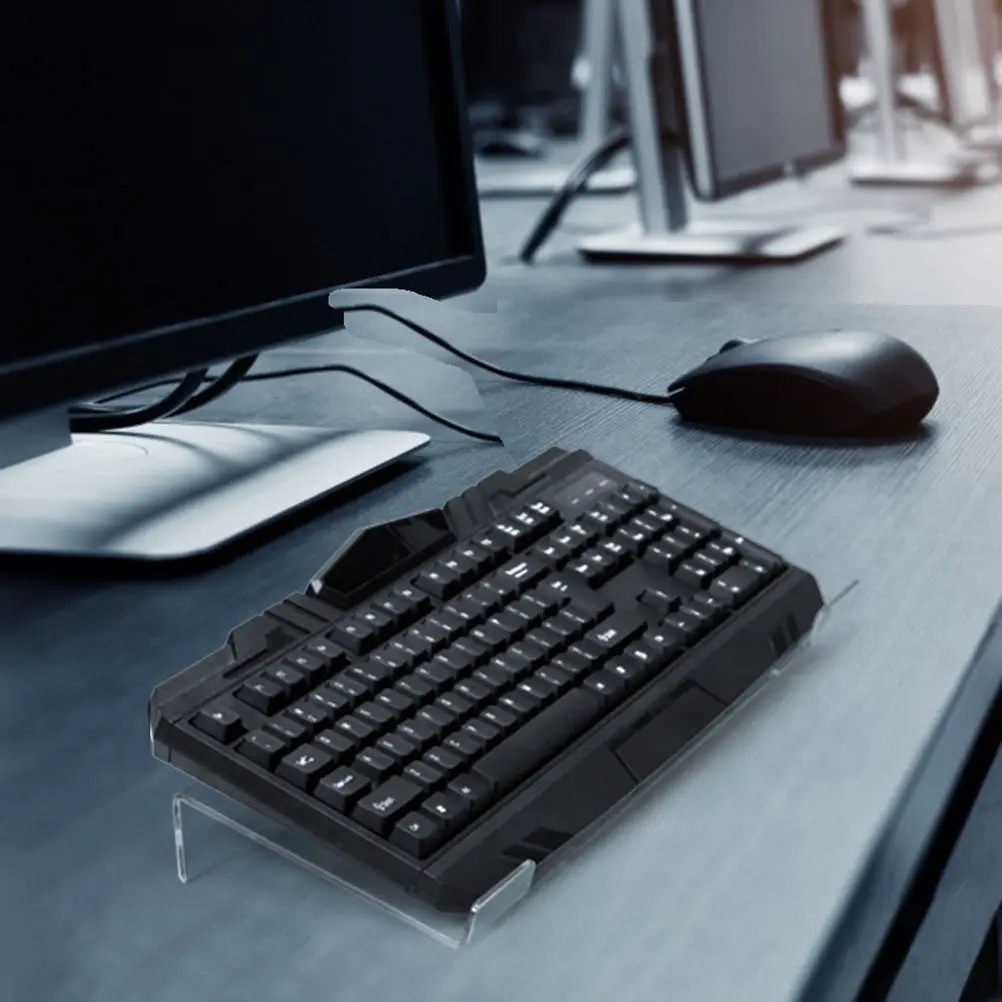 Smooth Surface Acrylic Keyboard Stand Ergonomic Tilted Keyboard Holder for Comfortable Typing Desktop Organization Computer