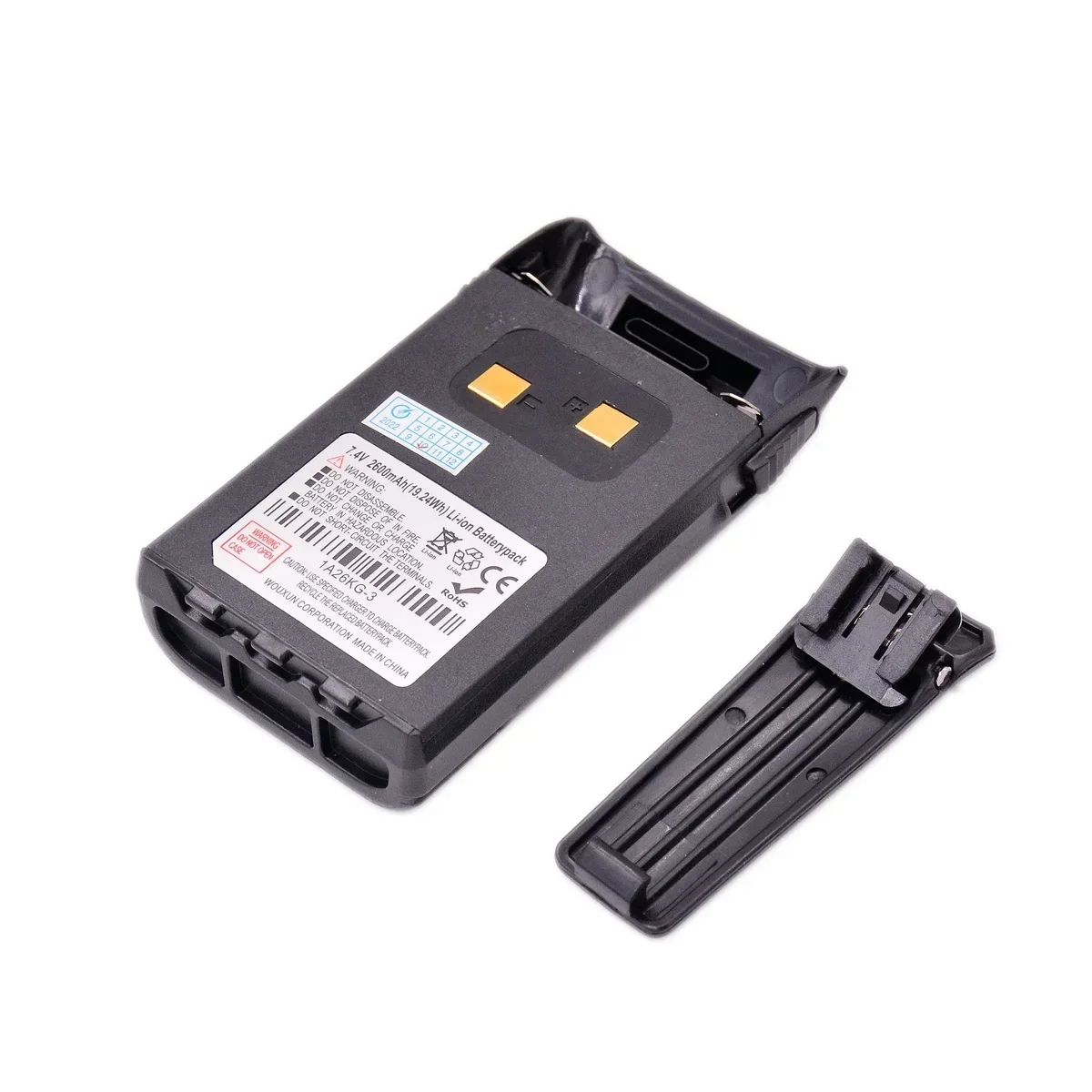 WOUXUN BLO-004 Li-ion Battery Thicken & Belt Clip for KG UVD1P UV6D 7D 3D KG669 699E KG703 KG810 HAM Radio 1A26KG-3 Accessory