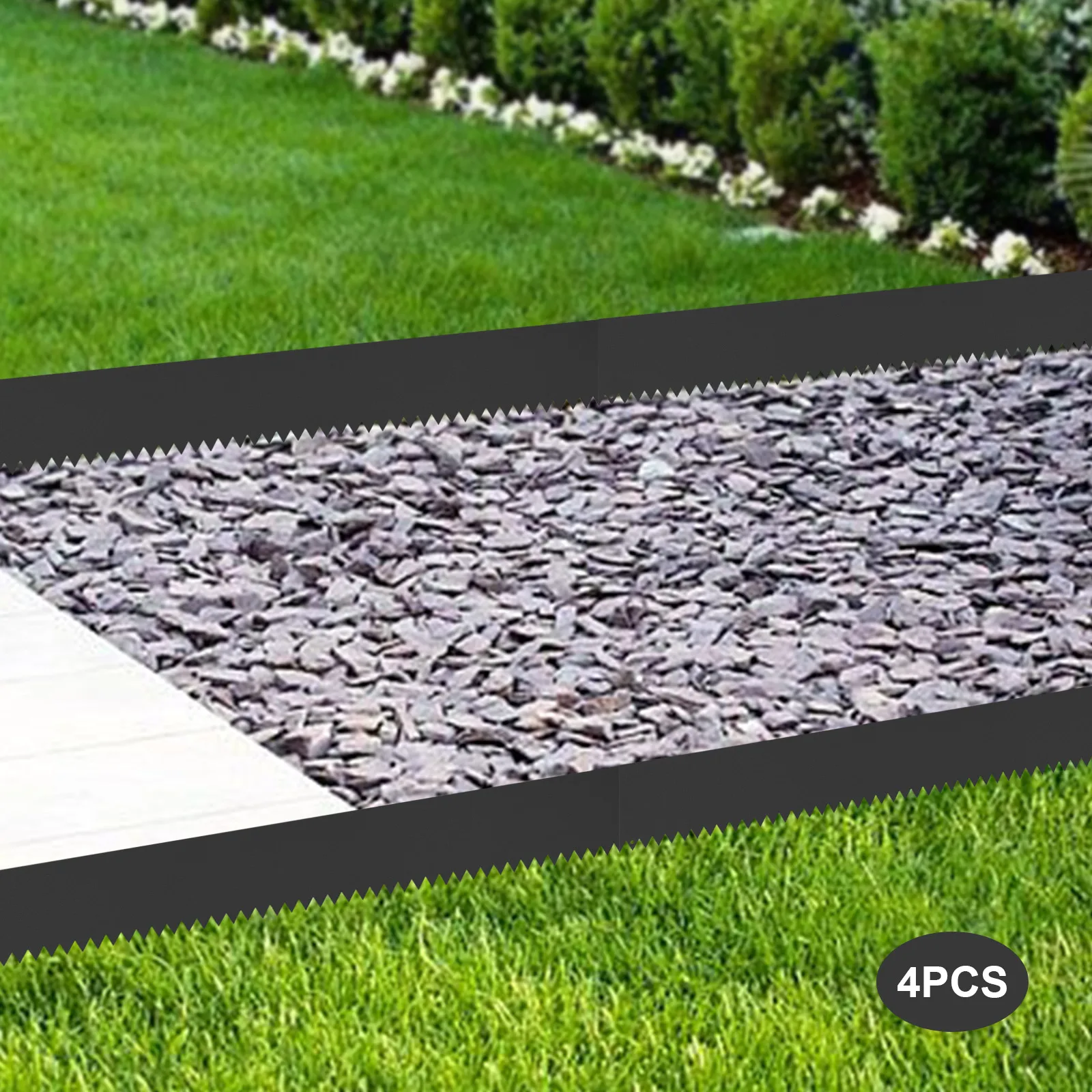 

4Pcs 40x6Inch Metal Steel Landscape Edging Lawn Garden Outdoor Border Edge Backyard Barrier Black