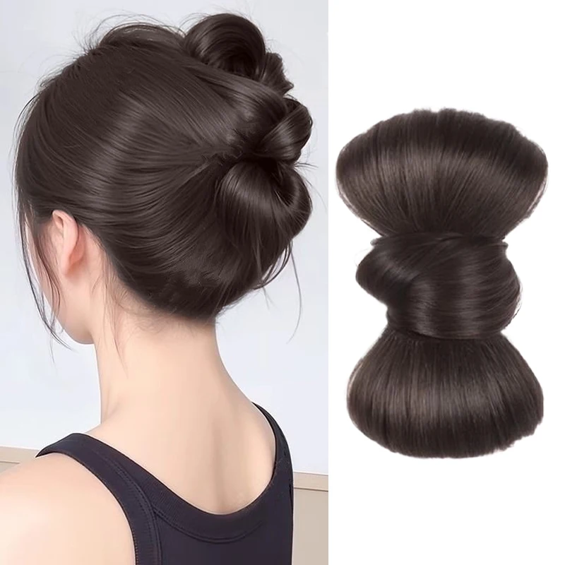 

LUPU Bows Hair Bun Hair clips for hair Synthetic Updo Hair Black Brown Hair Accessories Women Hairpiece for Daily Party Wear