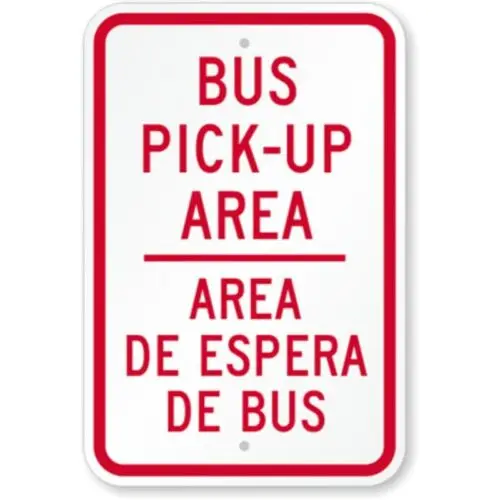 Bus Pick Up Aluminum Weatherproof Sign p1207-Aluminum