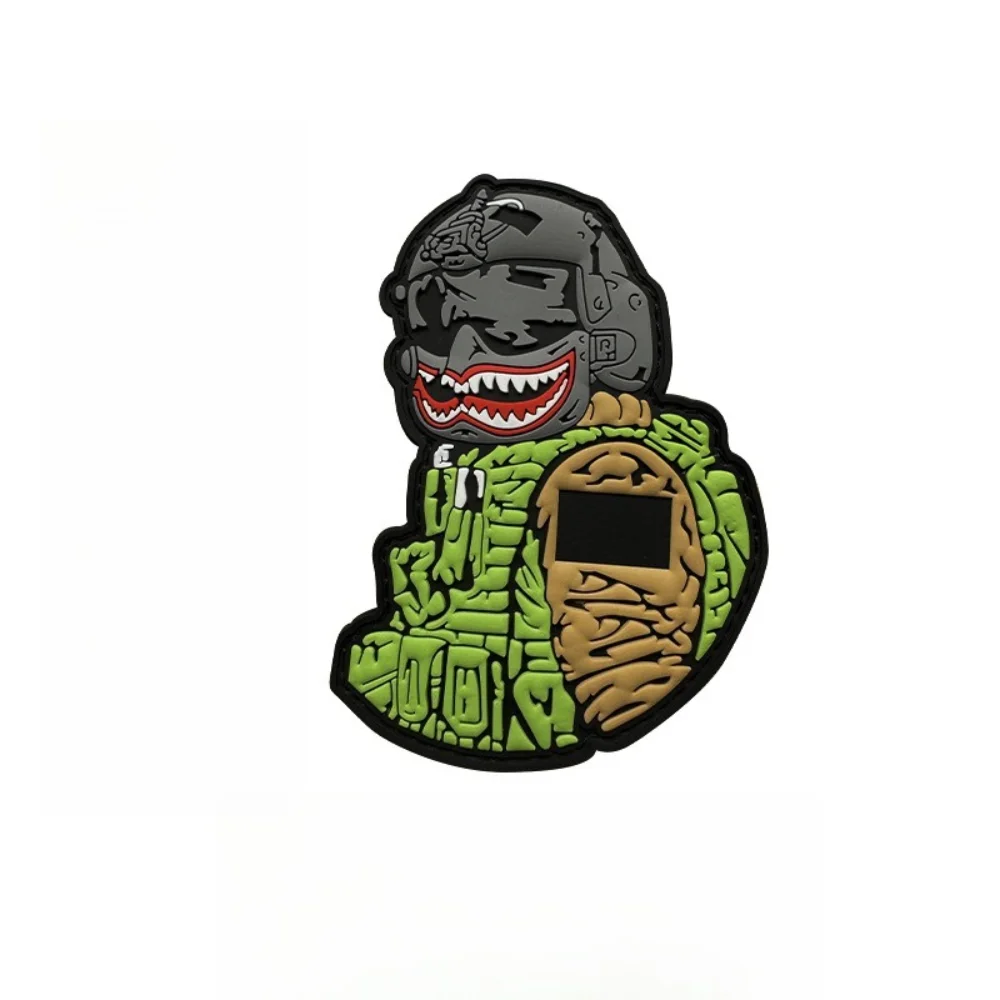 Casco militar sumergido en goma de PVC para exteriores, parches para personas, casco para hombre, mochila con gancho y bucle, parche para bolsos