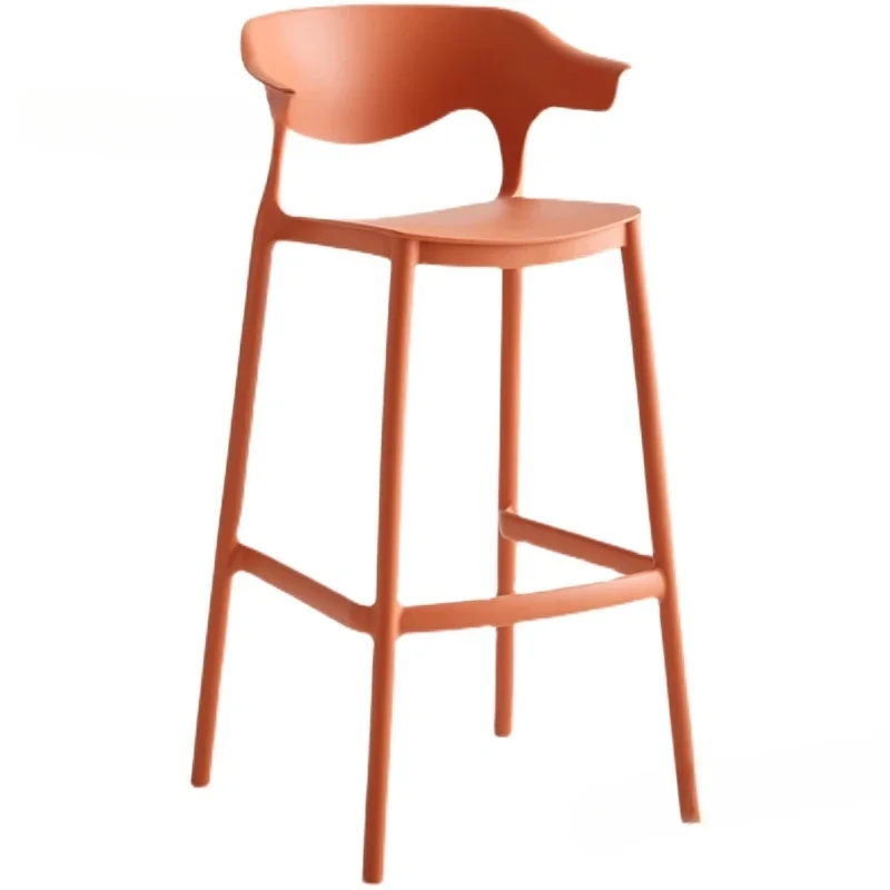 Minimalist Backrest Bar Stool Plastic High Legs Lounge Kitchen Bar Chair Designer Nordic Dining Taburetes De Bar Home Decor