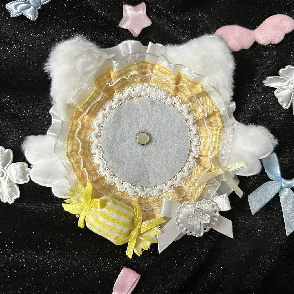 Cute Lace Badge Holder Flower Wings Cat Ear Badge Display Base DIY Itabag Decor Anime Badge Decoration