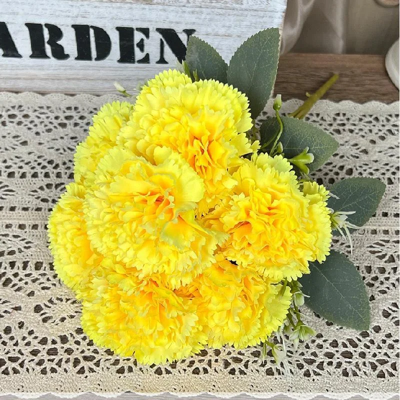 7-köpfiger künstlicher Nelkenstrauß – künstliche Blumen, für Tischdekoration zu Hause, Hochzeitsdekoration, Partydekoration und Weihnachtsgeschenke – Detail 10