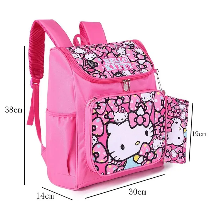 Kawaii Sanrio Student Backpack Two-piece Kuromi Cinnamoroll Hello Kitty Large Capacity Children's School Bag Back To School Gift