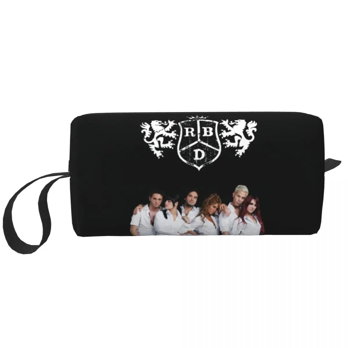 

Mexican RBD Large Makeup Bag Waterproof Pouch Travel Cosmetic Bags Rebelde Tv Organizer for Unisex