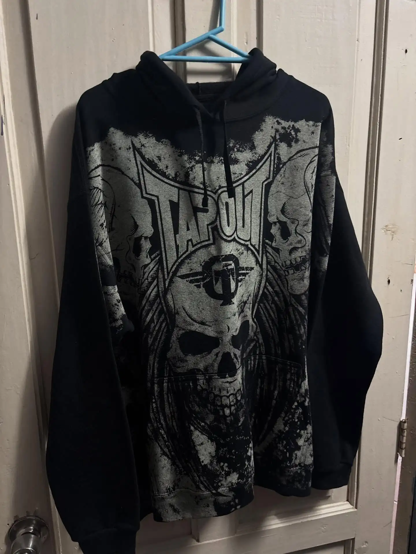 

Vintage Tapout Skull Graphic Zipper Hoodie Y2K Sweatshirt Women Mens Streetwear Letter Oversized Hoodie Hip Hop Jacket Clothes