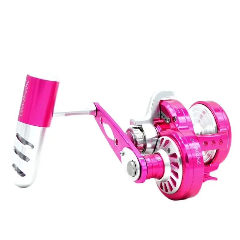 

CAMEKOON Conventional Reel 32KG Carbon Drag Saltwater Coil 6.3:1 Durable One-Piece Aluminium Frame for Offshore Trolling Fishing