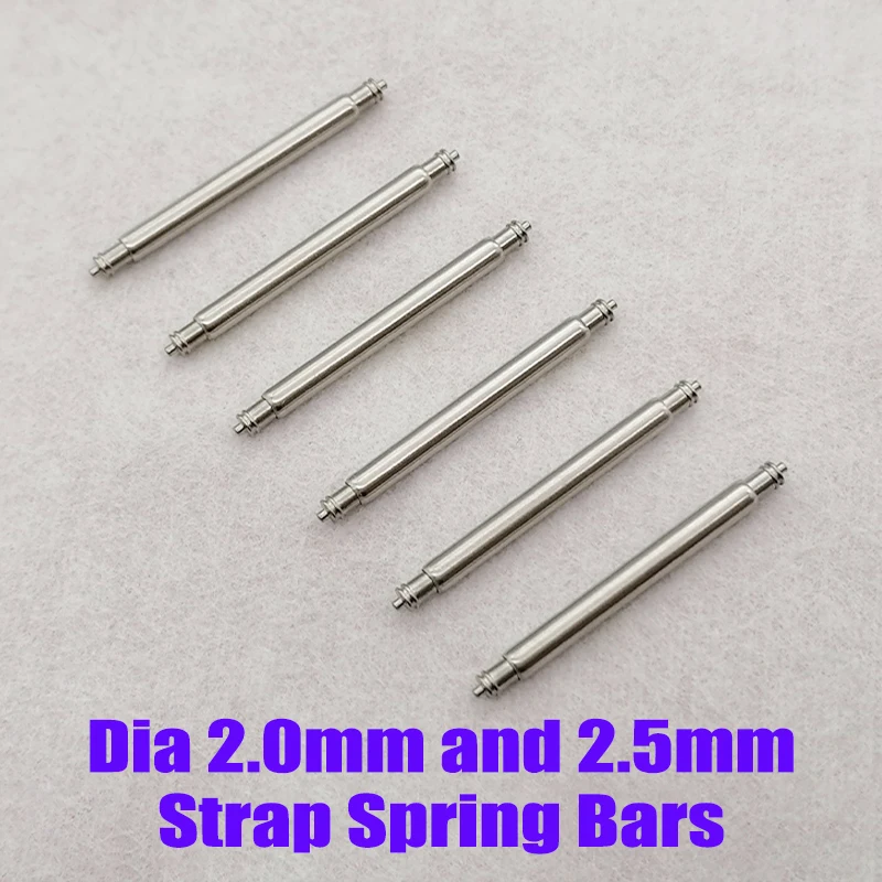 Dia 2.0mm And 2.5mm Strap Spring Bars Fit SKX007 SKX009 Turtle Watch Case Watch Bracelet 18mm 20mm 22mm 24mm 26mm Band Link Pins