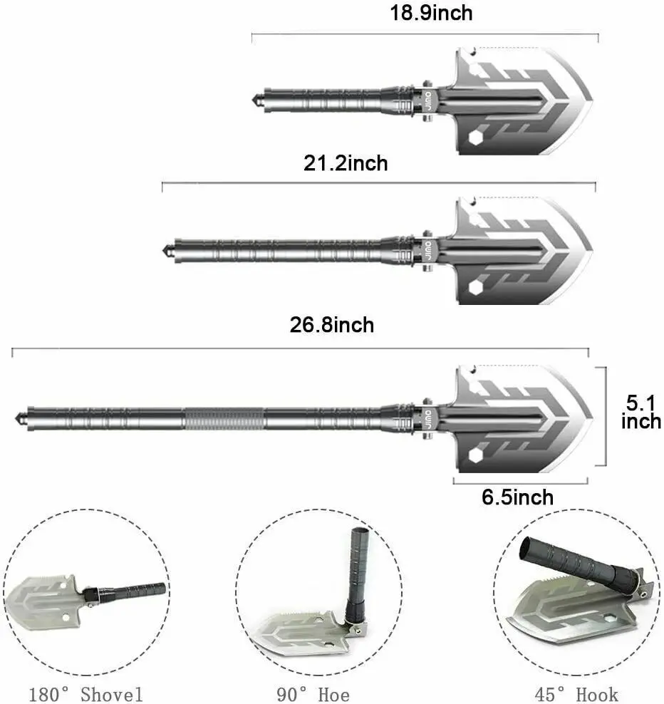 Gấp Xẻng Cắm Trại Đa Năng Thép Không Gỉ Sinh Tồn Spade Xoong Vườn Cắm Trại Ngoài Trời Công Cụ Vườn Cuốc Đào Dụng Cụ