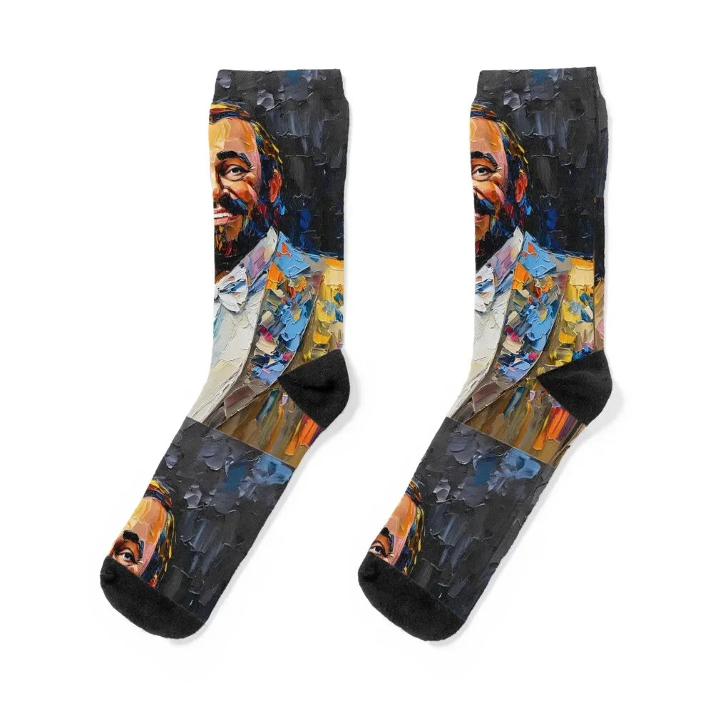 Luciano Pavarotti Retrato Pintura al óleo Calcetines novedades estéticas baloncesto Crossfit Calcetines Mujer Hombre
