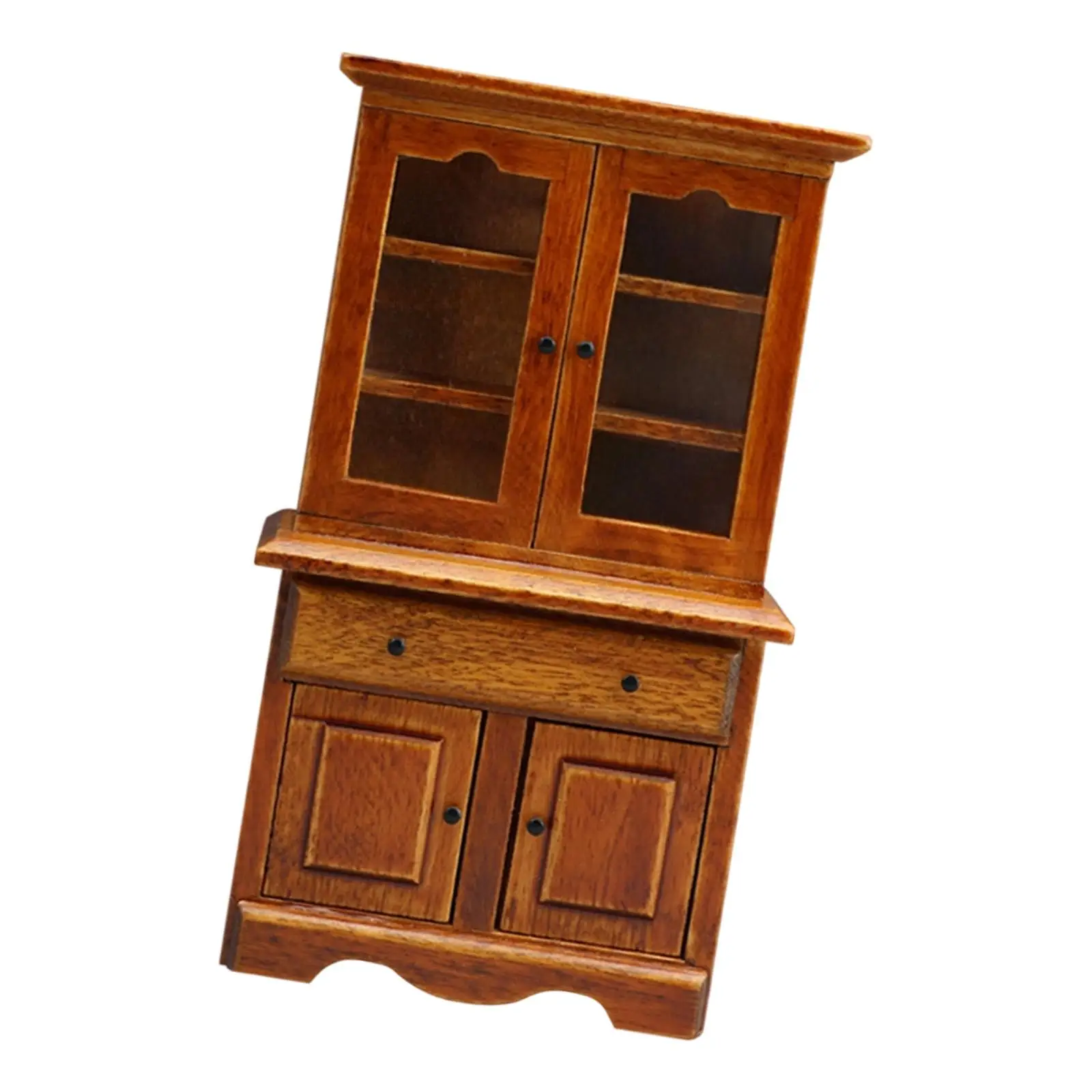 Dollhouse Furniture Cabinet Miniature Bookcase 1:12 Tiny Model Wooden Cupboard Dollhouse Accessories for Living Room Accessories