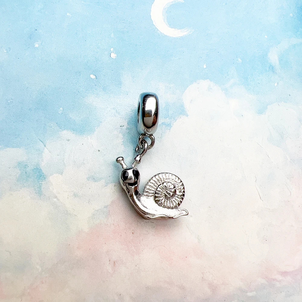 Snail Dangle Charm Lucky Pendant Women Men Summer 925 Sterling Silver Fine Jewelry Cute Gift - Image 3