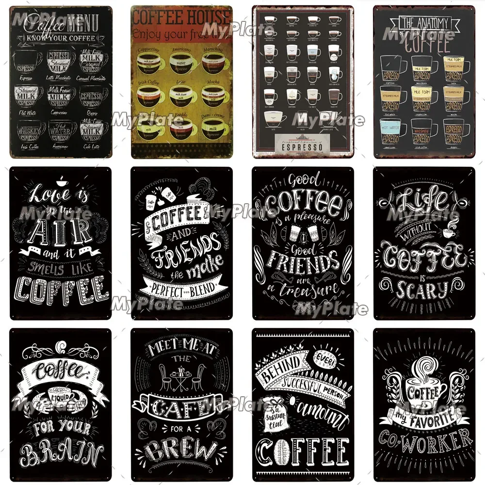 Cartel de Metal Vintage para decoración del hogar, cartel de hojalata para menú de café, placa de decoración de pared para Bar, envío directo