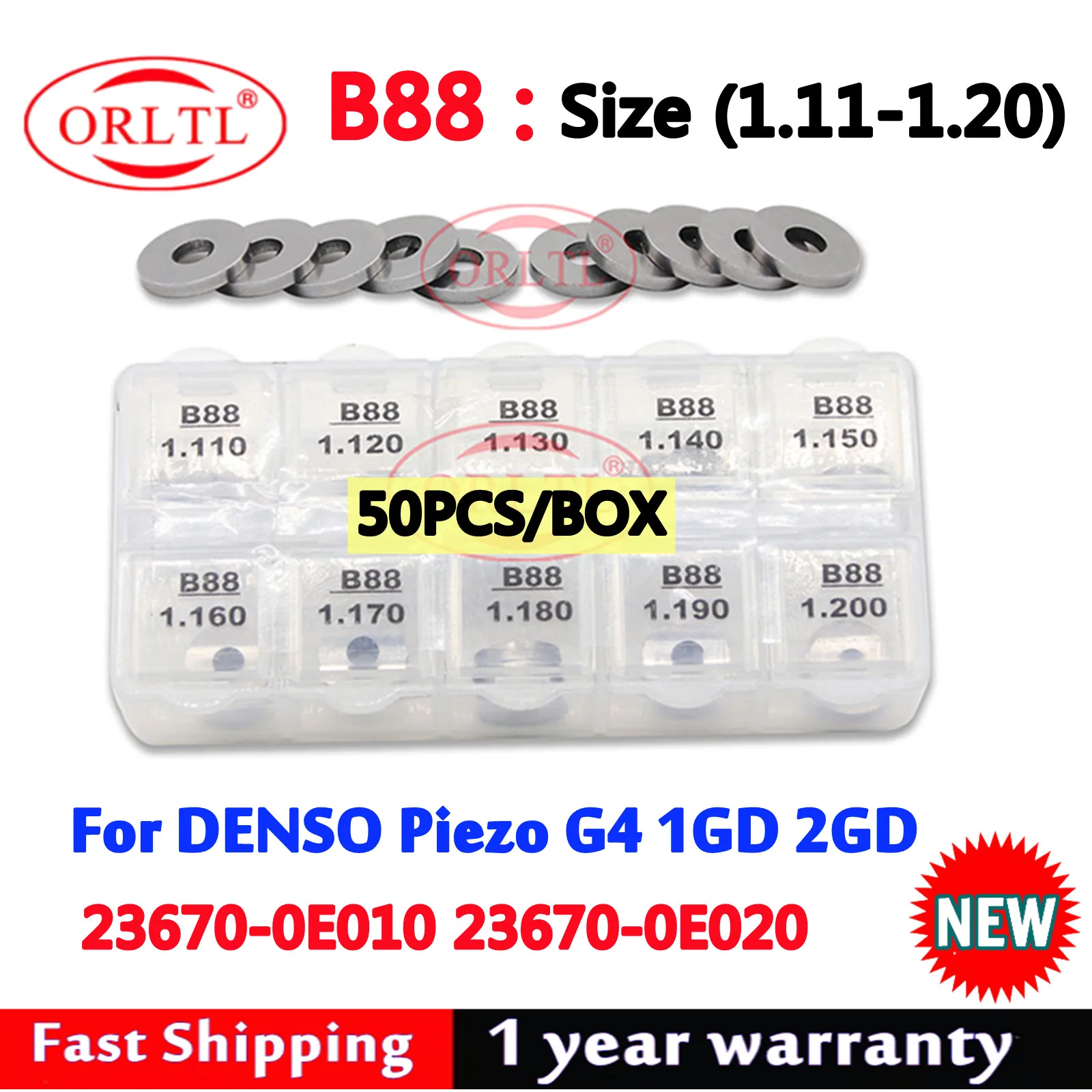 

50 шт. 23670-0E010 23670-0E020 B88 1,11-1,20 мм прокладка форсунки G4 клапанная пластина толщиной 295040-9440 для DENSO Piezo 1GD 2GD