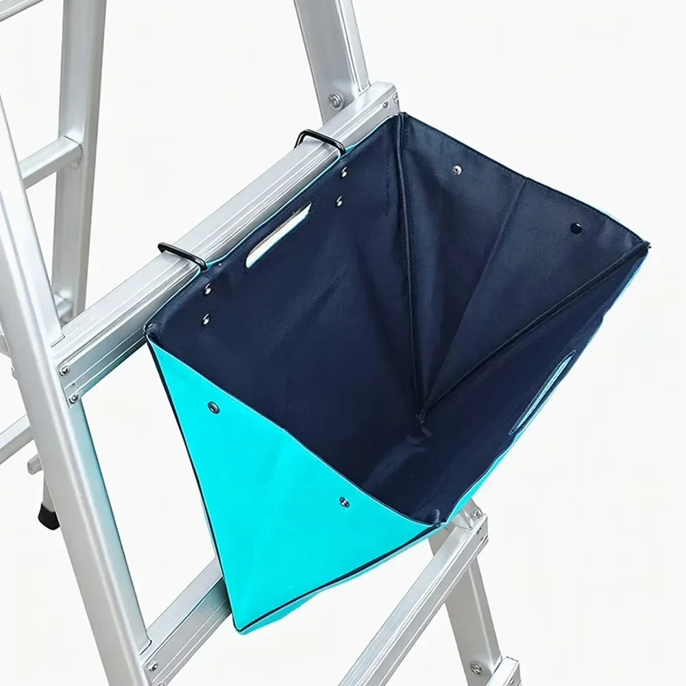 Waterproof 600D Oxford Telescoping Ladder Tool Bag 40x40x30cm Blue with Elastic Bands and Metal Hooks for Secure Tool