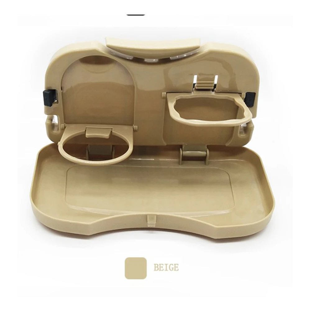 Auto Folding Back Seat Tray for Beverages Snacks Laptops and Personal Belongings Compatible with Standard Seats
