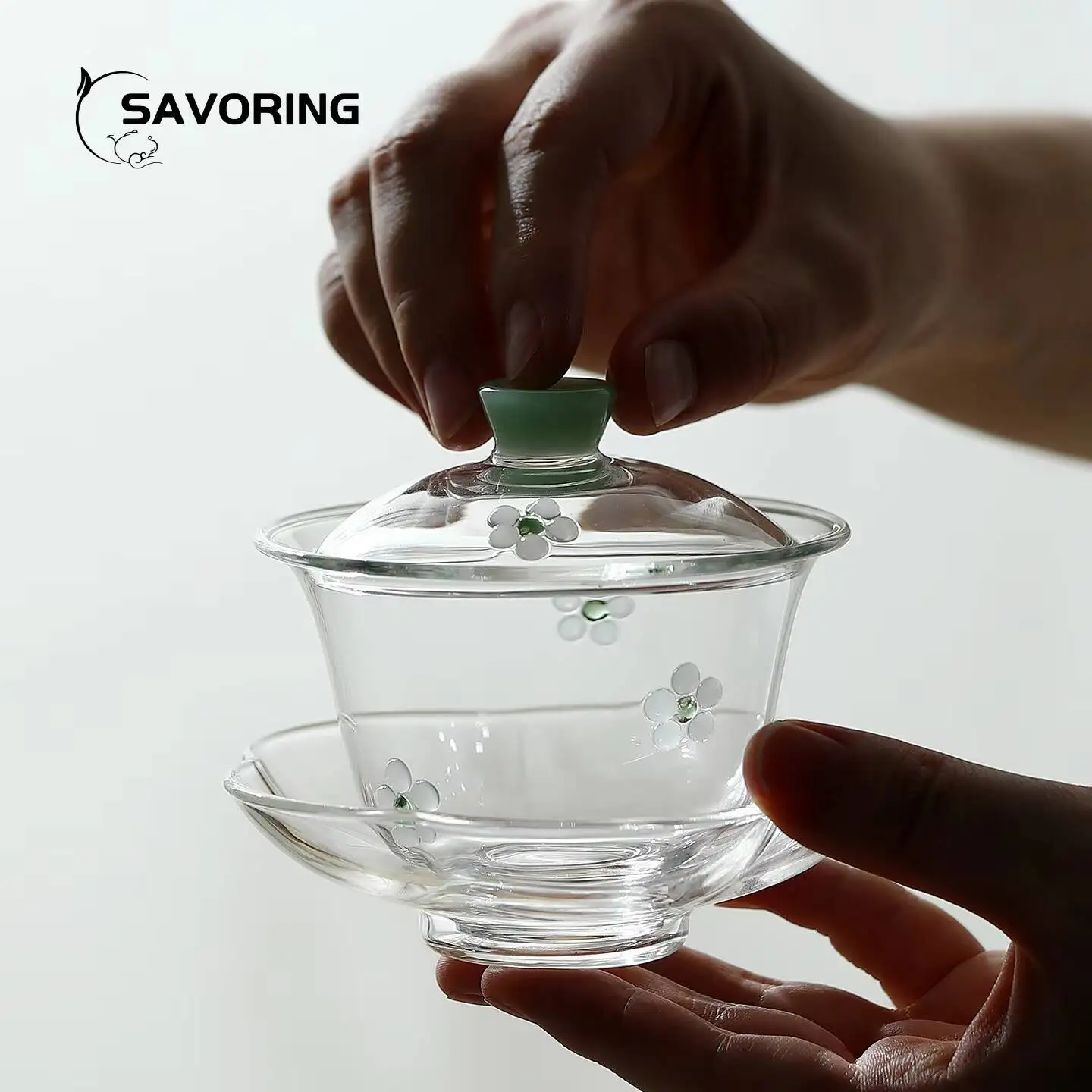 Heat-Resistant Thickened Glass Gaiwan Tea Bowl Tool Cup Kung Fu 100 Ml Jingdezhen Puera Maker Chinese Porcelain Cups Puer Oolong