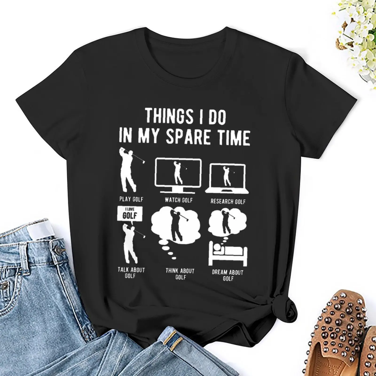 Harajuku Things I Do In My Spare Time GOLF T-shirt  Move Tees Top Quality Nerd Home