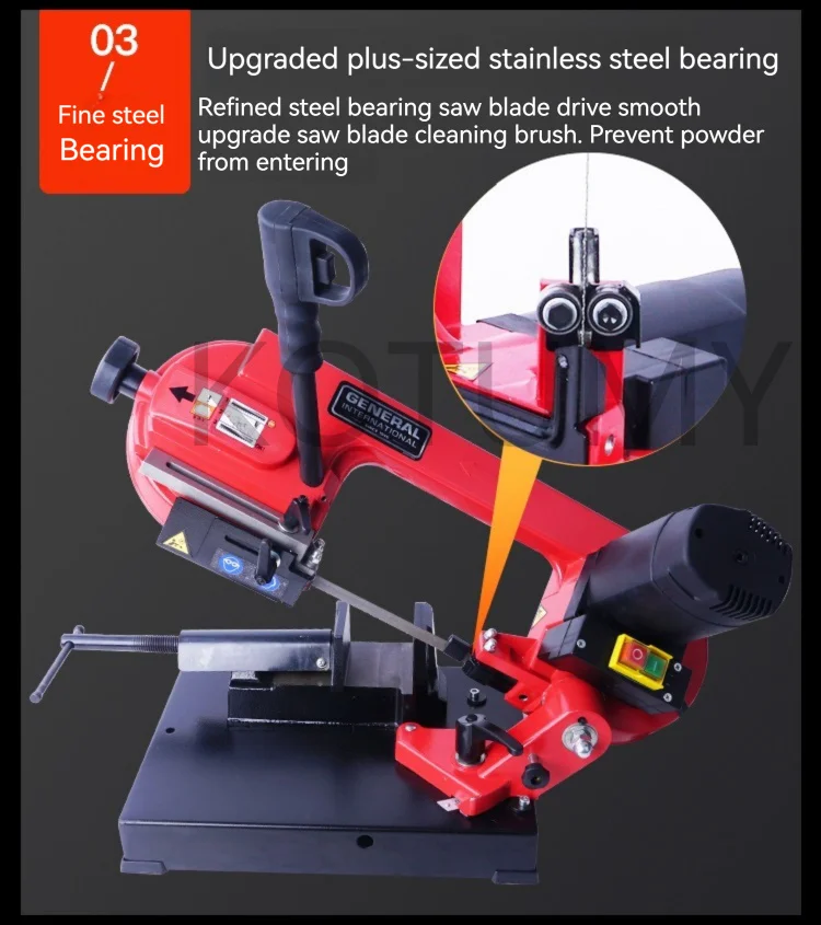 220V Metal Band Saw Machine Portable Woodworking Band Saw Machine Horizontal Cutting Electric Saw