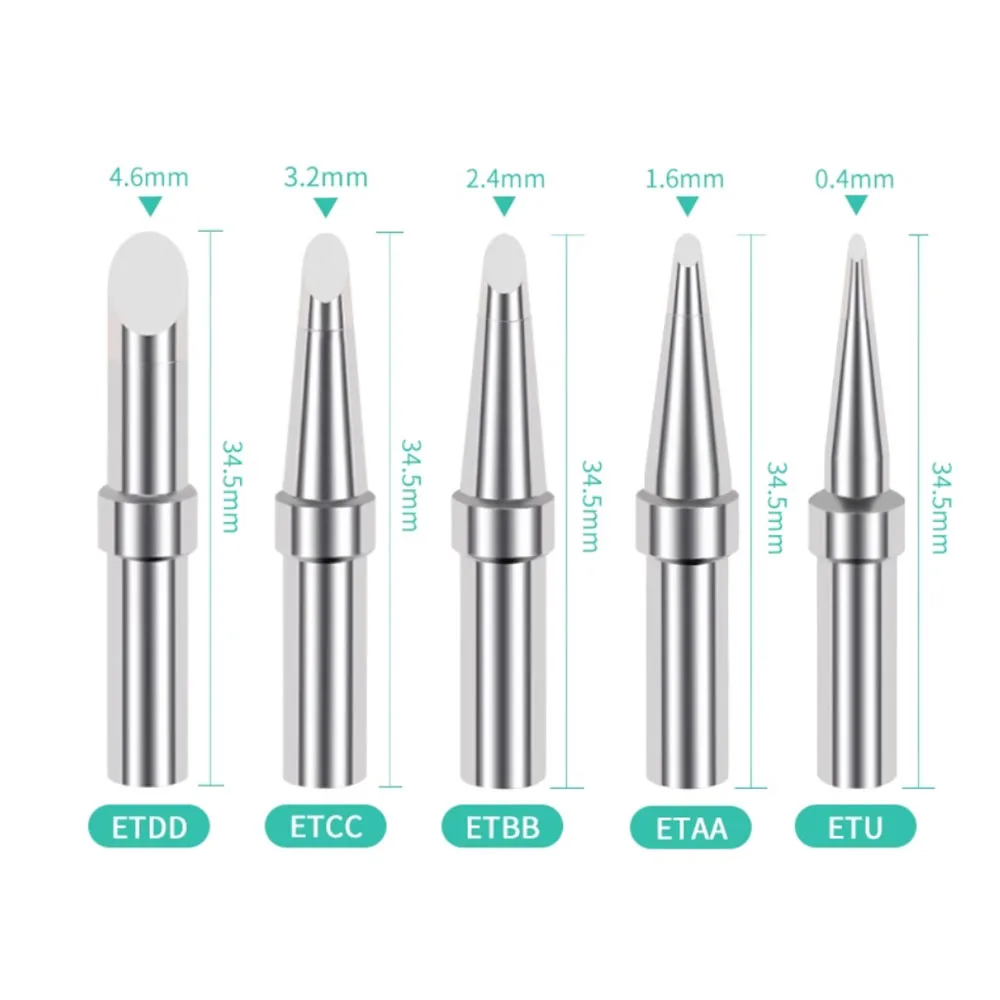 

ETK ETL ETCC ETD ETM ETBB ETA ETGW Lead-free Soldering Iron Tips For WES50 51 PES51 LR21 Soldering Pen ET series Welding Tips